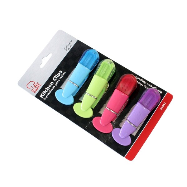 Chef Craft 4 In. W X 7 In. L Assorted Colors Plastic Magnetic Clips
